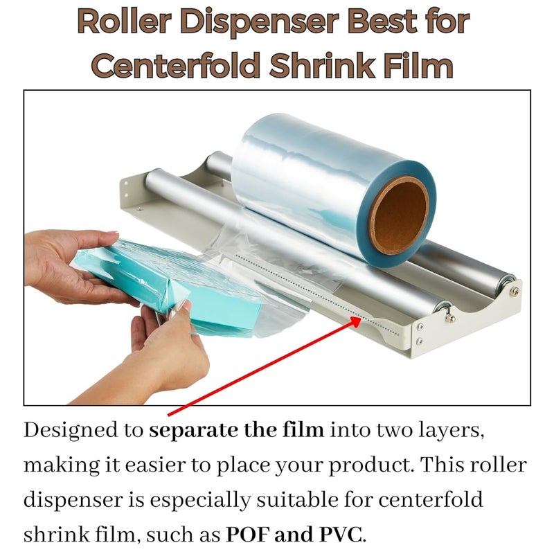 WEIWEI PACKAGING Store Weiwei - 45cm Desktop Shrink Wrap Film Roller Dispenser – Fits Up to 18” Rolls, Perfect Match with Heat Sealer - Image 4